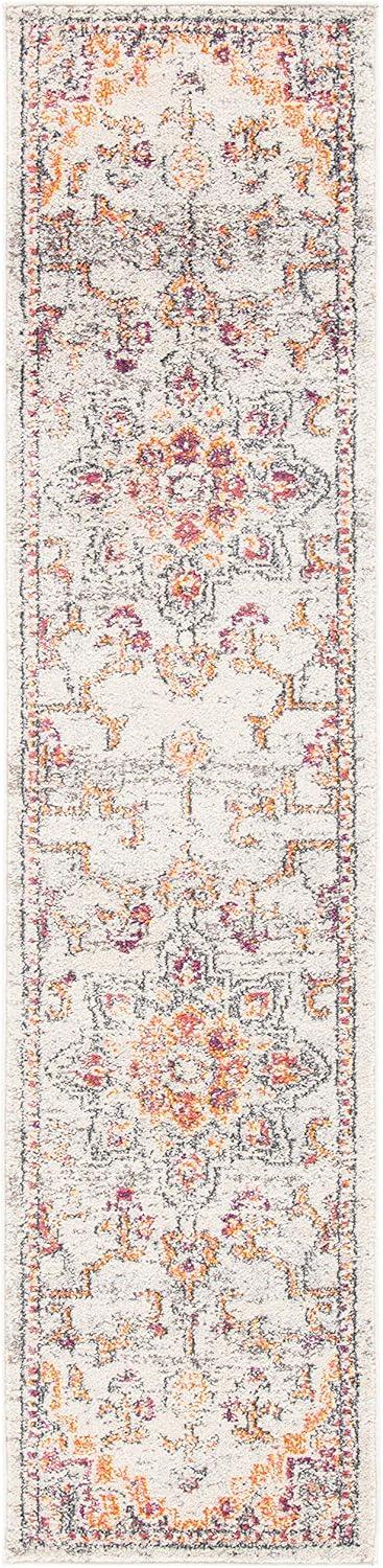 image:imageSAFAVIEH Madison Collection Area Rug 67 Square Cream amp Blue Boho Chic Distressed Medallion Design NonShedding amp Easy to Clean Ideal for Living Room Bedroom Dining Space MAD473BBeigeOrange