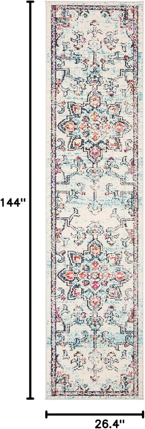 image:imageSAFAVIEH Madison Collection Area Rug 67 Square Cream amp Blue Boho Chic Distressed Medallion Design NonShedding amp Easy to Clean Ideal for Living Room Bedroom Dining Space MAD473BCreamBlue