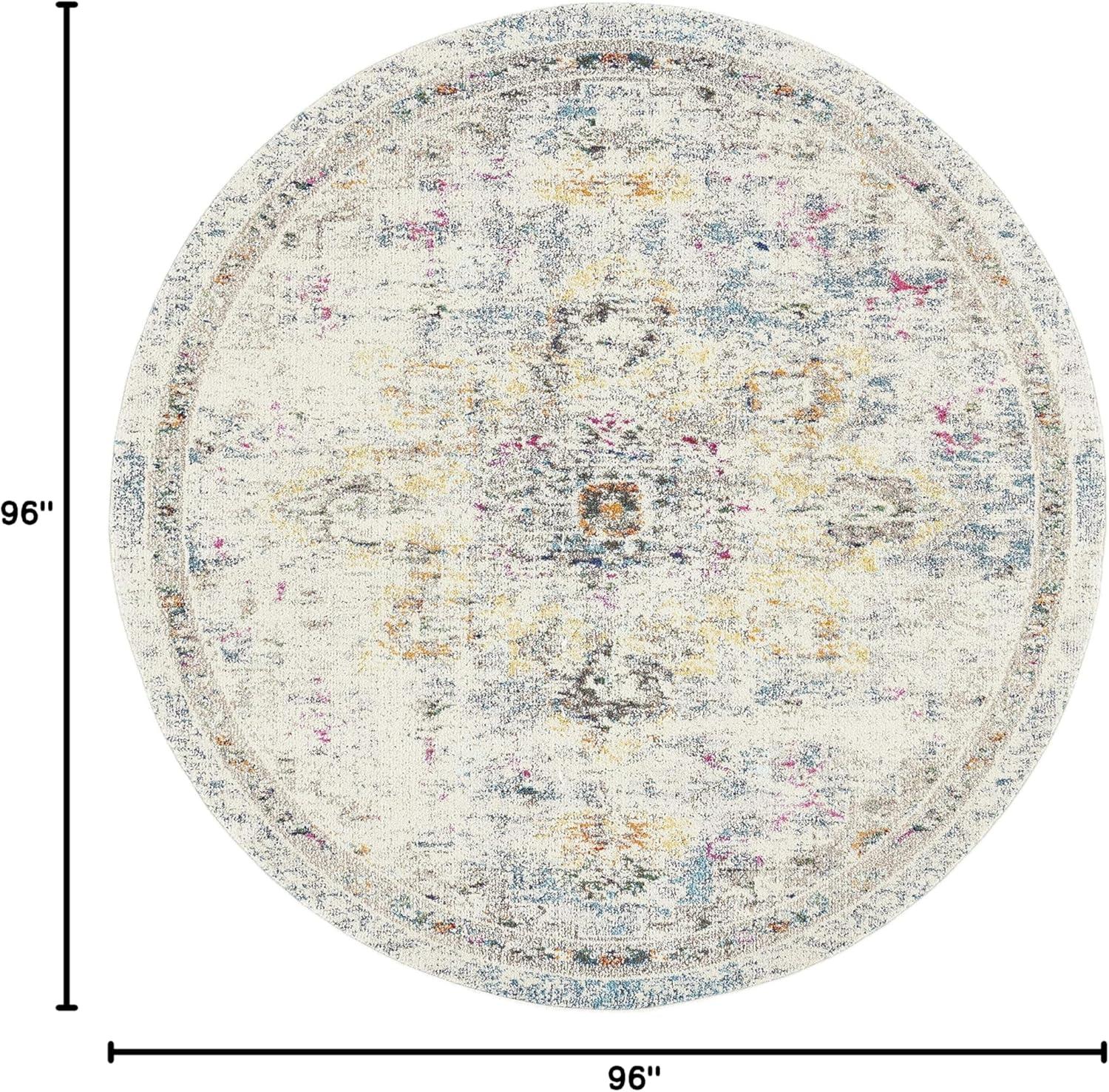 image:imageSAFAVIEH Madison Collection Area Rug 67 Square Cream amp Blue Boho Chic Distressed Medallion Design NonShedding amp Easy to Clean Ideal for Living Room Bedroom Dining Space MAD473BGreyGold