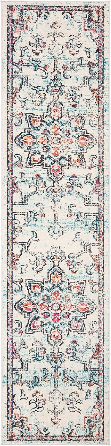 image:imageSAFAVIEH Madison Collection Area Rug 67 Square Cream amp Blue Boho Chic Distressed Medallion Design NonShedding amp Easy to Clean Ideal for Living Room Bedroom Dining Space MAD473BCreamBlue
