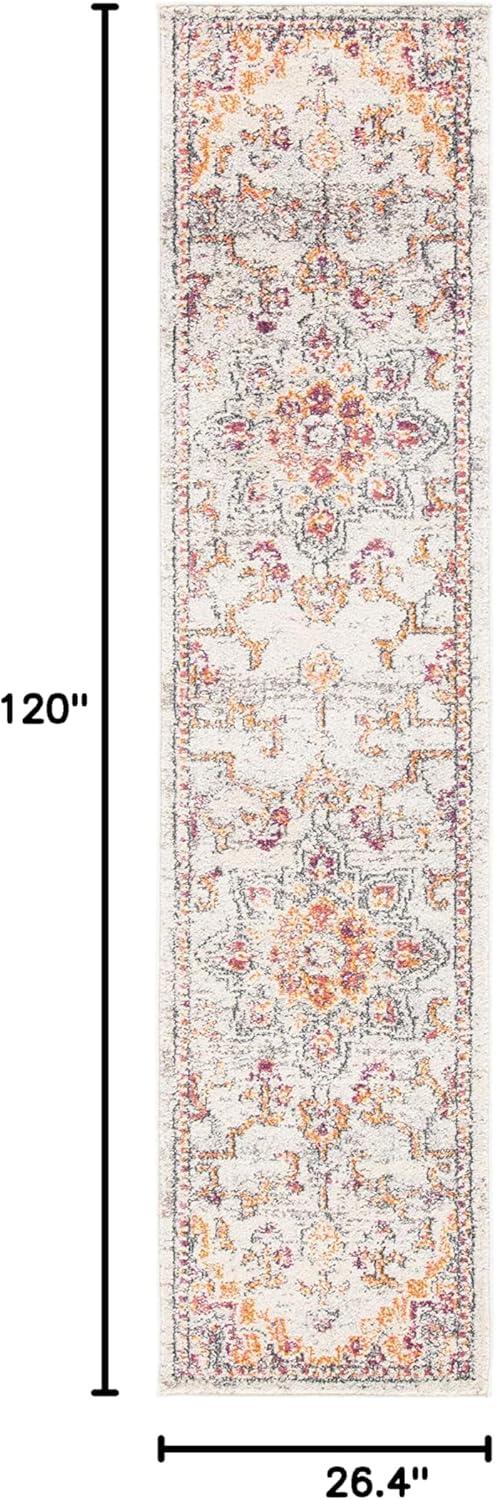 image:imageSAFAVIEH Madison Collection Area Rug 67 Square Cream amp Blue Boho Chic Distressed Medallion Design NonShedding amp Easy to Clean Ideal for Living Room Bedroom Dining Space MAD473BBeigeOrange