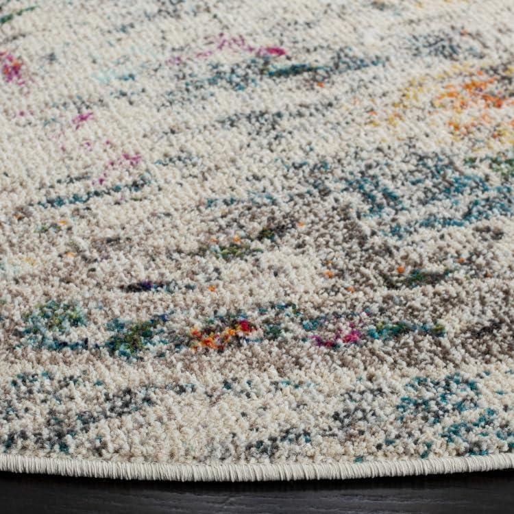 image:imageSAFAVIEH Madison Collection Area Rug 67 Square Cream amp Blue Boho Chic Distressed Medallion Design NonShedding amp Easy to Clean Ideal for Living Room Bedroom Dining Space MAD473BGreyGold