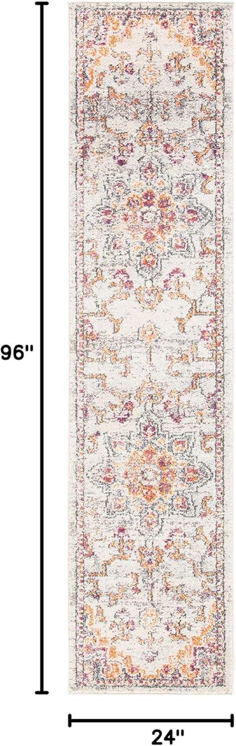 image:imageSAFAVIEH Madison Collection Area Rug 67 Square Cream amp Blue Boho Chic Distressed Medallion Design NonShedding amp Easy to Clean Ideal for Living Room Bedroom Dining Space MAD473BBeigeOrange
