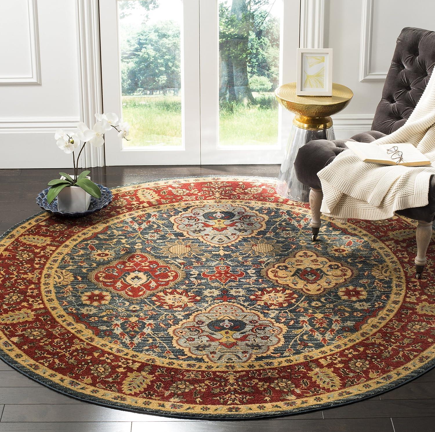 image:imageSAFAVIEH Mahal Collection Area Rug 8 x 11 Navy amp Red Traditional Oriental Design NonShedding amp Easy Care Ideal for High Traffic Areas in Living Room Bedroom MAH655CNavyRed