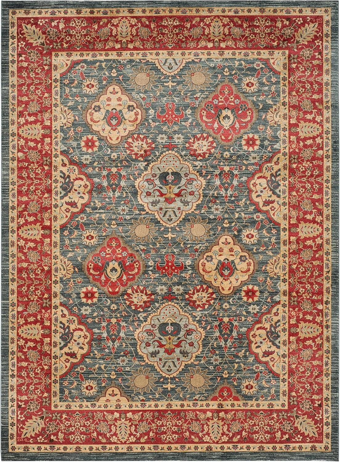 image:imageSAFAVIEH Mahal Collection Area Rug 8 x 11 Navy amp Red Traditional Oriental Design NonShedding amp Easy Care Ideal for High Traffic Areas in Living Room Bedroom MAH655CNavyRed