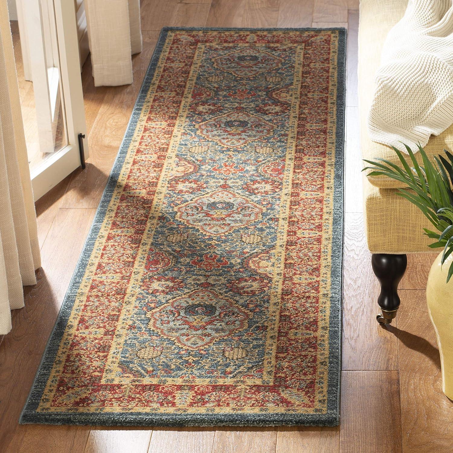 image:imageSAFAVIEH Mahal Collection Area Rug 8 x 11 Navy amp Red Traditional Oriental Design NonShedding amp Easy Care Ideal for High Traffic Areas in Living Room Bedroom MAH655CNavyRed