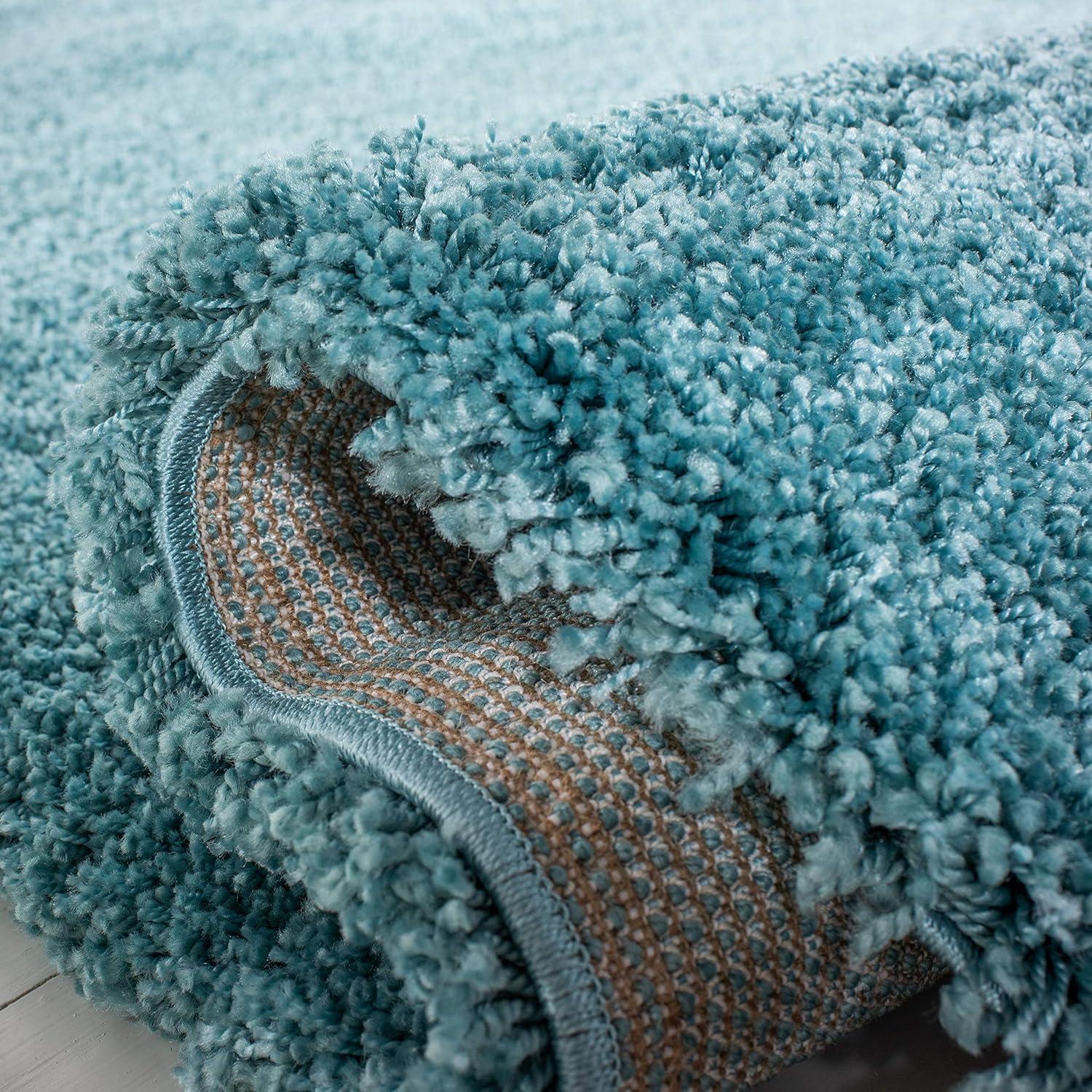 image:imageSAFAVIEH Milan Shag Collection Area Rug 51 x 8 Aqua Blue Solid Design NonShedding amp Easy to Clean Plush Thick Pile Ideal for Living Room Bedroom SG1806060Aqua Blue