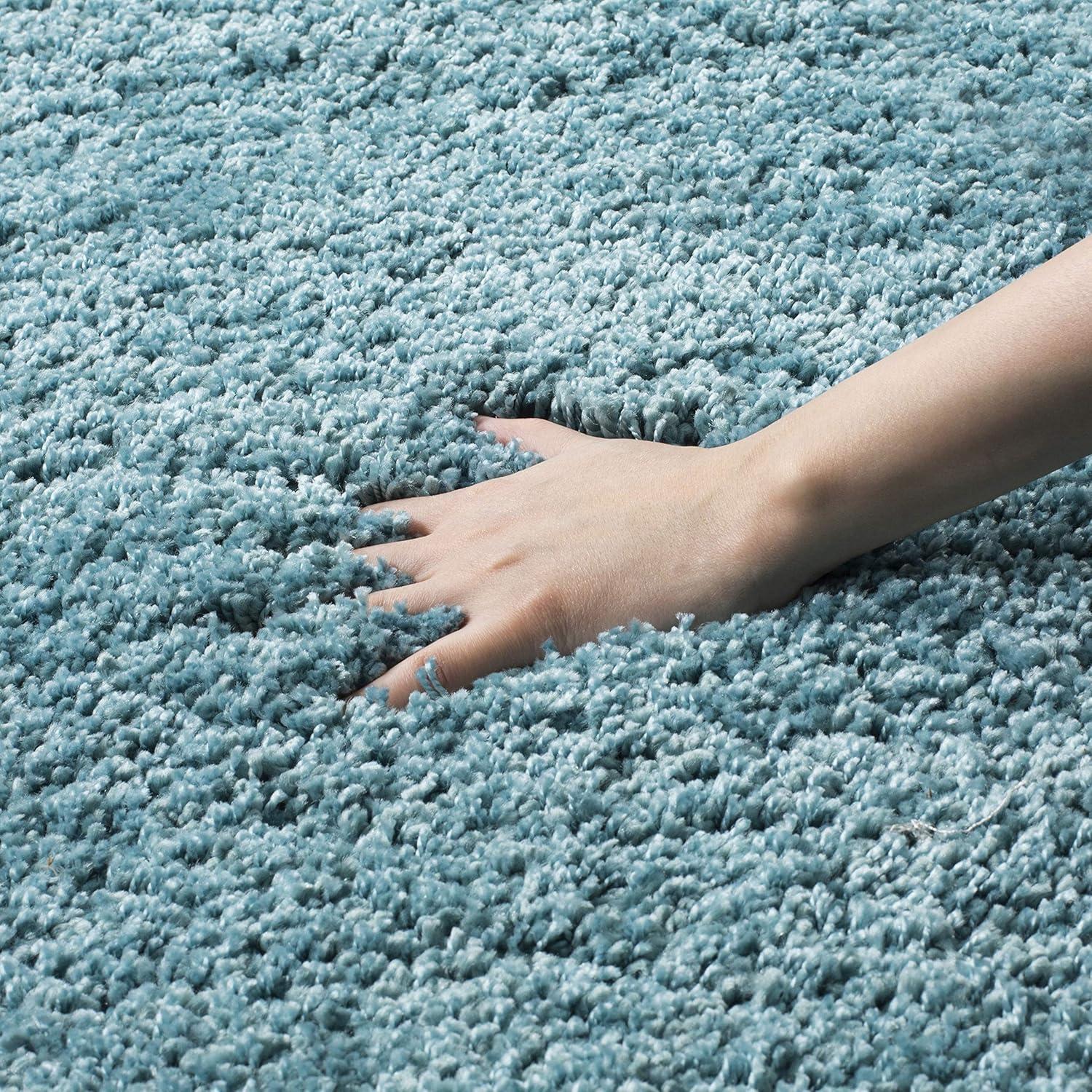 image:imageSAFAVIEH Milan Shag Collection Area Rug 51 x 8 Aqua Blue Solid Design NonShedding amp Easy to Clean Plush Thick Pile Ideal for Living Room Bedroom SG1806060Aqua Blue