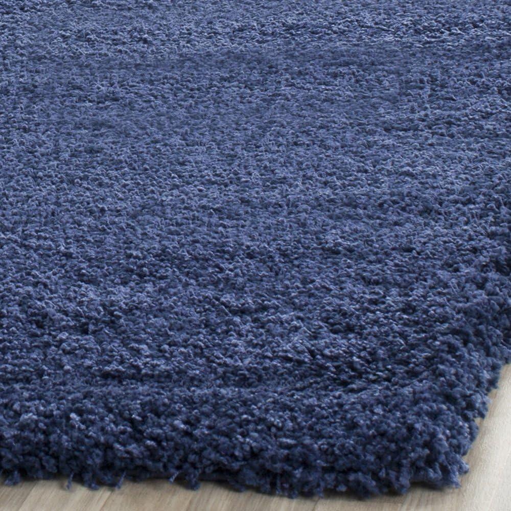 image:imageSAFAVIEH Milan Shag Collection Area Rug 51 x 8 Aqua Blue Solid Design NonShedding amp Easy to Clean Plush Thick Pile Ideal for Living Room Bedroom SG1806060Navy