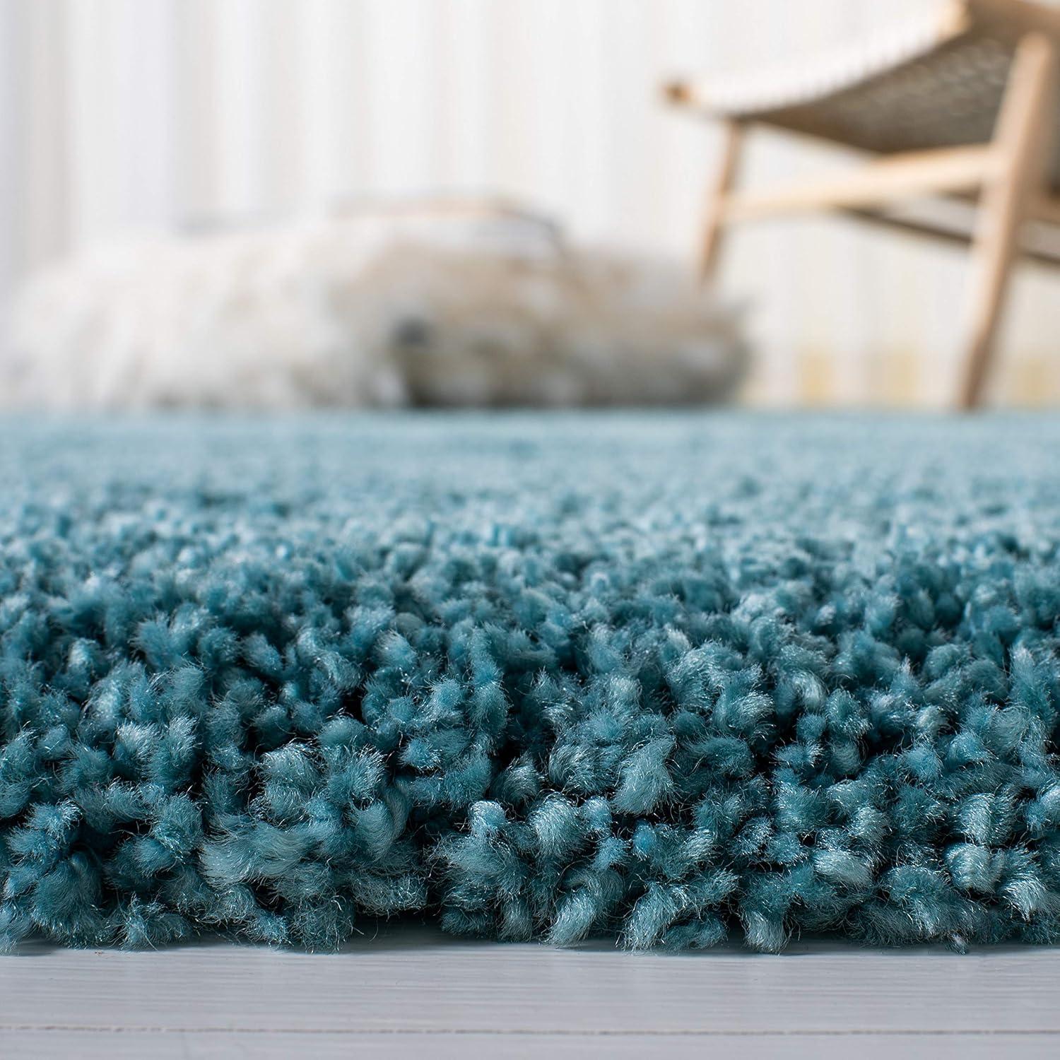 image:imageSAFAVIEH Milan Shag Collection Area Rug 51 x 8 Aqua Blue Solid Design NonShedding amp Easy to Clean Plush Thick Pile Ideal for Living Room Bedroom SG1806060Aqua Blue