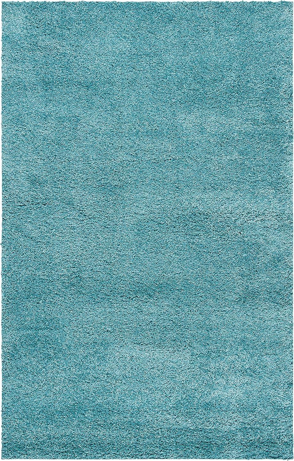 image:imageSAFAVIEH Milan Shag Collection Area Rug 51 x 8 Aqua Blue Solid Design NonShedding amp Easy to Clean Plush Thick Pile Ideal for Living Room Bedroom SG1806060Aqua Blue