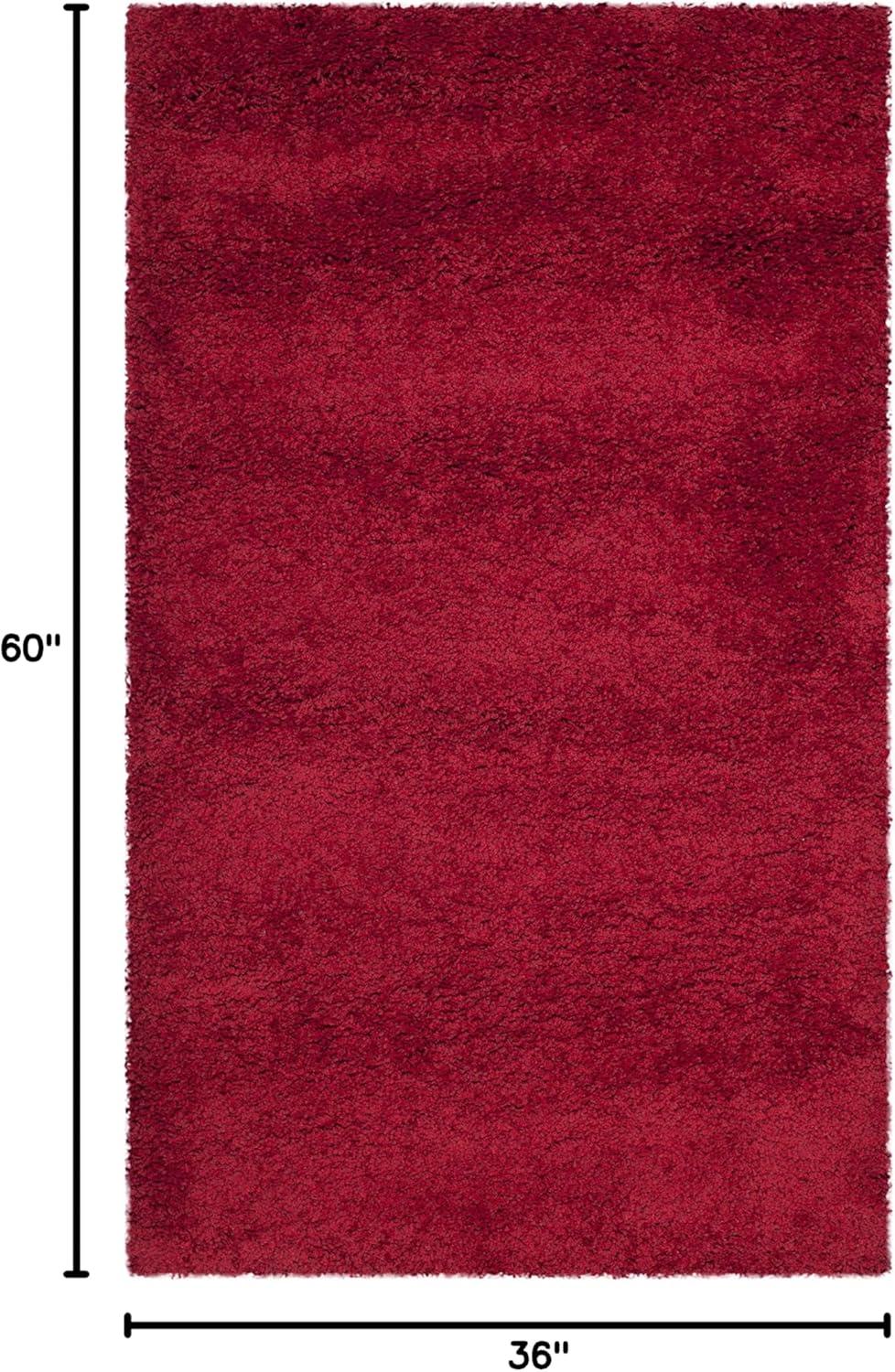 image:imageSAFAVIEH Milan Shag Collection Area Rug 51 x 8 Aqua Blue Solid Design NonShedding amp Easy to Clean Plush Thick Pile Ideal for Living Room Bedroom SG1806060Red