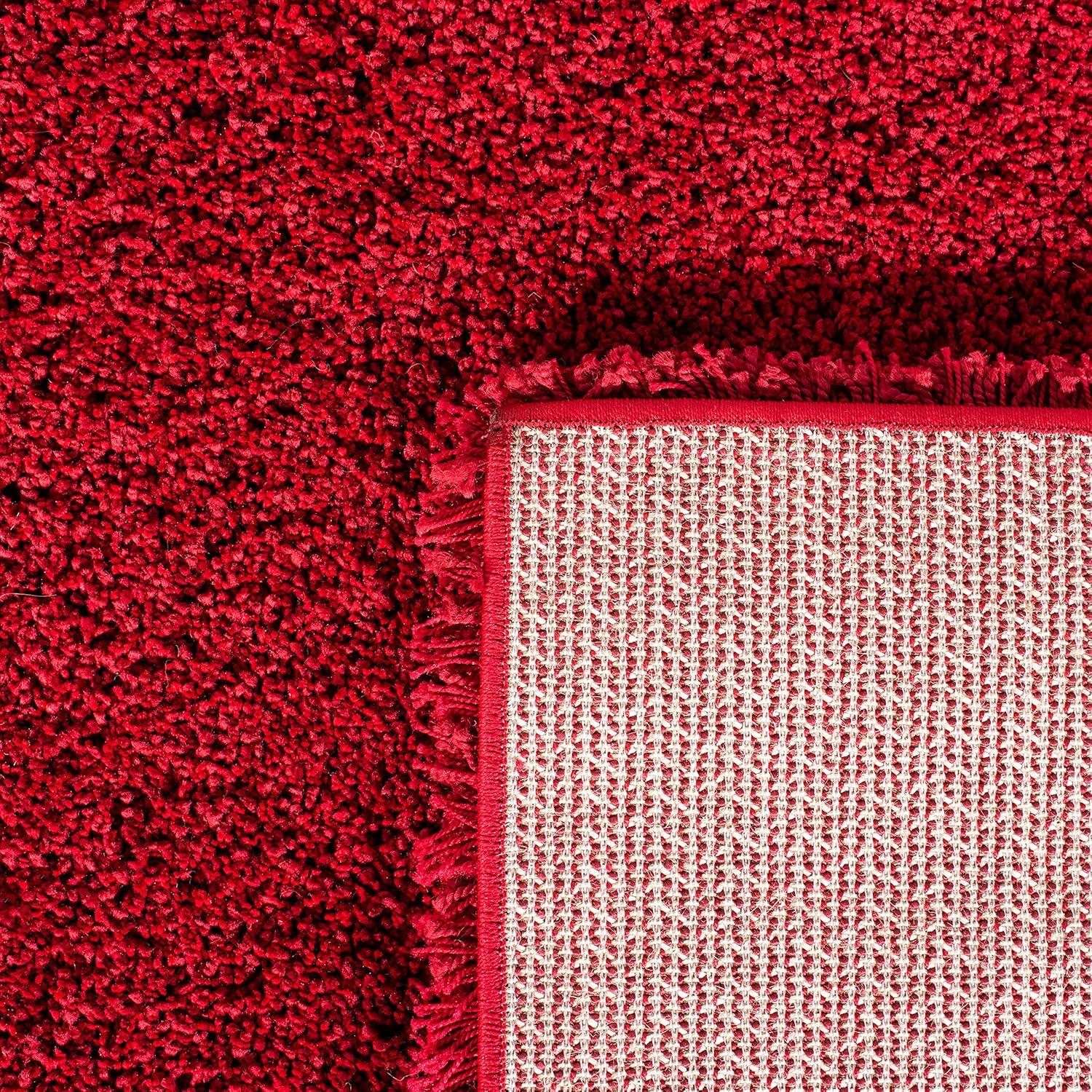 image:imageSAFAVIEH Milan Shag Collection Area Rug 51 x 8 Aqua Blue Solid Design NonShedding amp Easy to Clean Plush Thick Pile Ideal for Living Room Bedroom SG1806060Red