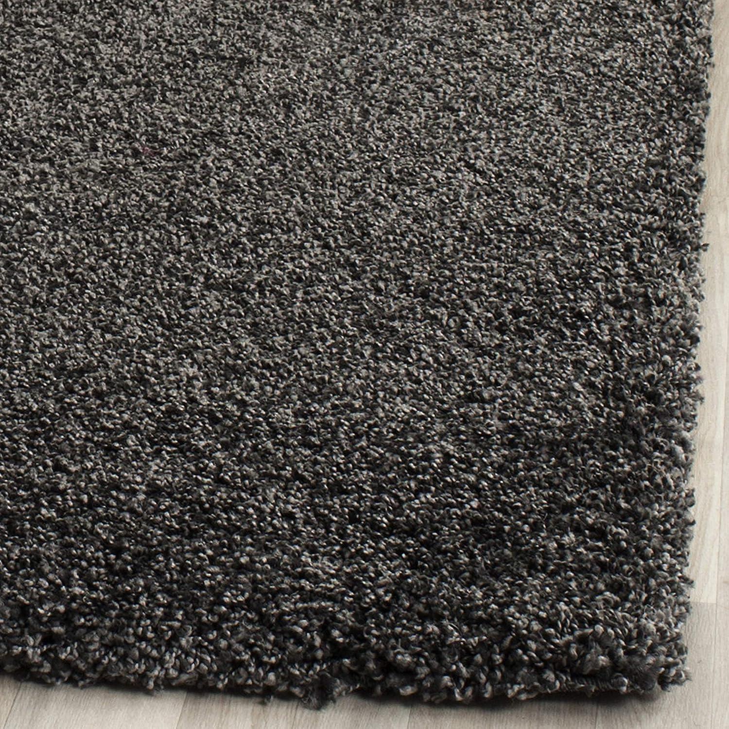 image:imageSAFAVIEH Milan Shag Collection Area Rug 51 x 8 Aqua Blue Solid Design NonShedding amp Easy to Clean Plush Thick Pile Ideal for Living Room Bedroom SG1806060Dark Grey