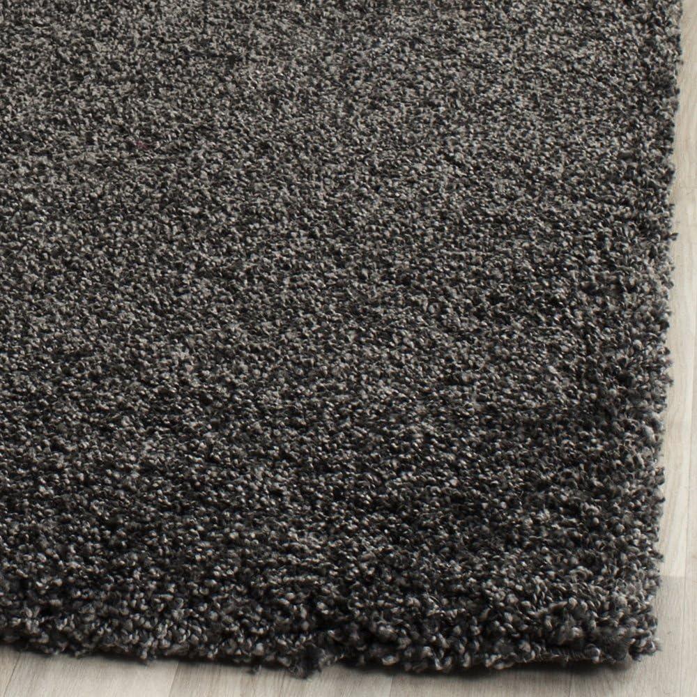 image:imageSAFAVIEH Milan Shag Collection Area Rug 51 x 8 Aqua Blue Solid Design NonShedding amp Easy to Clean Plush Thick Pile Ideal for Living Room Bedroom SG1806060Dark Grey