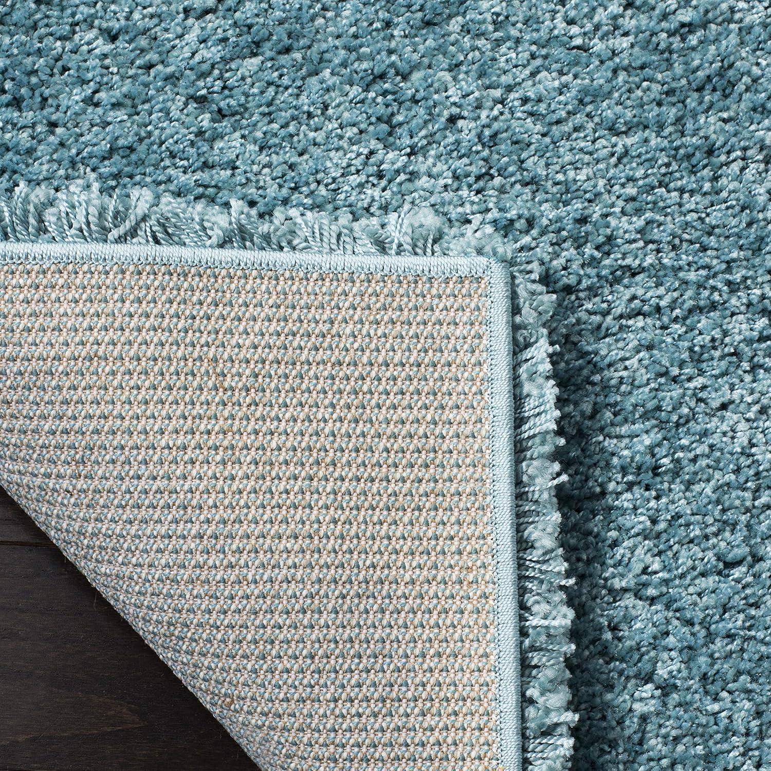 image:imageSAFAVIEH Milan Shag Collection Area Rug 51 x 8 Aqua Blue Solid Design NonShedding amp Easy to Clean Plush Thick Pile Ideal for Living Room Bedroom SG1806060Aqua
