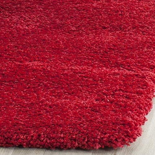 image:imageSAFAVIEH Milan Shag Collection Area Rug 51 x 8 Aqua Blue Solid Design NonShedding amp Easy to Clean Plush Thick Pile Ideal for Living Room Bedroom SG1806060Red