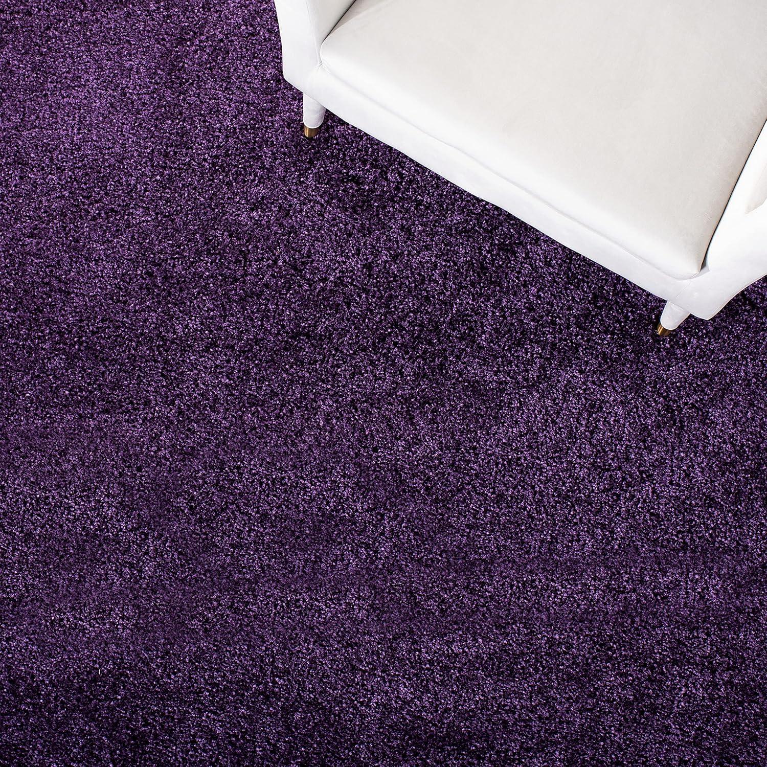 image:imageSAFAVIEH Milan Shag Collection Area Rug 51 x 8 Aqua Blue Solid Design NonShedding amp Easy to Clean Plush Thick Pile Ideal for Living Room Bedroom SG1806060Purple