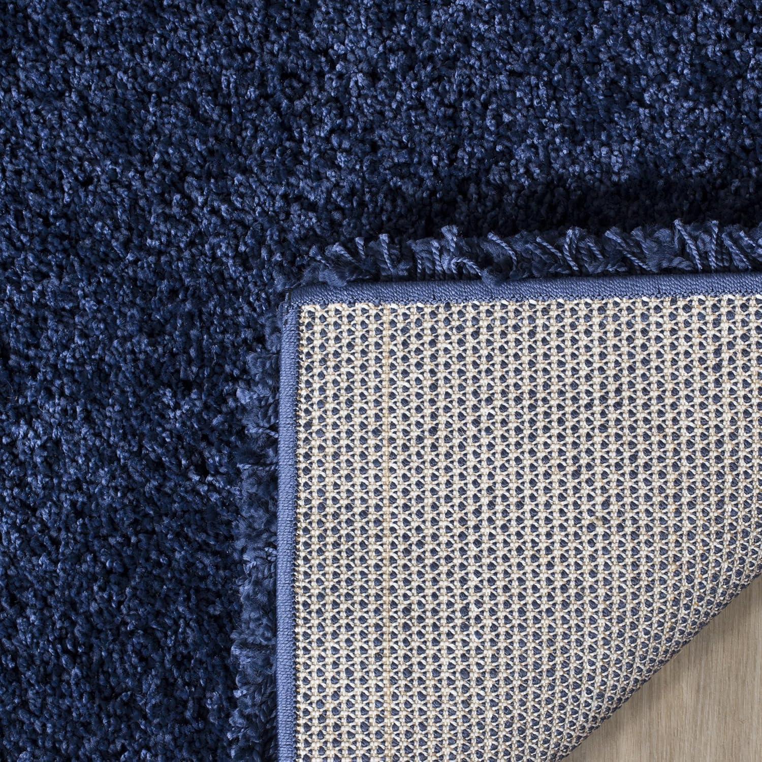 image:imageSAFAVIEH Milan Shag Collection Area Rug 51 x 8 Aqua Blue Solid Design NonShedding amp Easy to Clean Plush Thick Pile Ideal for Living Room Bedroom SG1806060Navy