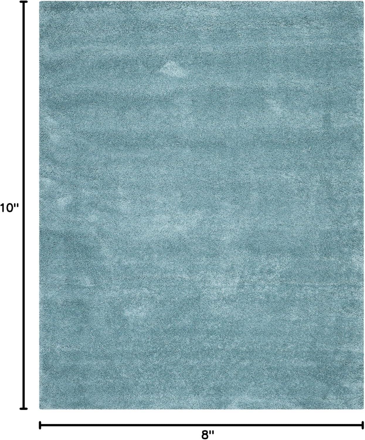 image:imageSAFAVIEH Milan Shag Collection Area Rug 51 x 8 Aqua Blue Solid Design NonShedding amp Easy to Clean Plush Thick Pile Ideal for Living Room Bedroom SG1806060Aqua Blue