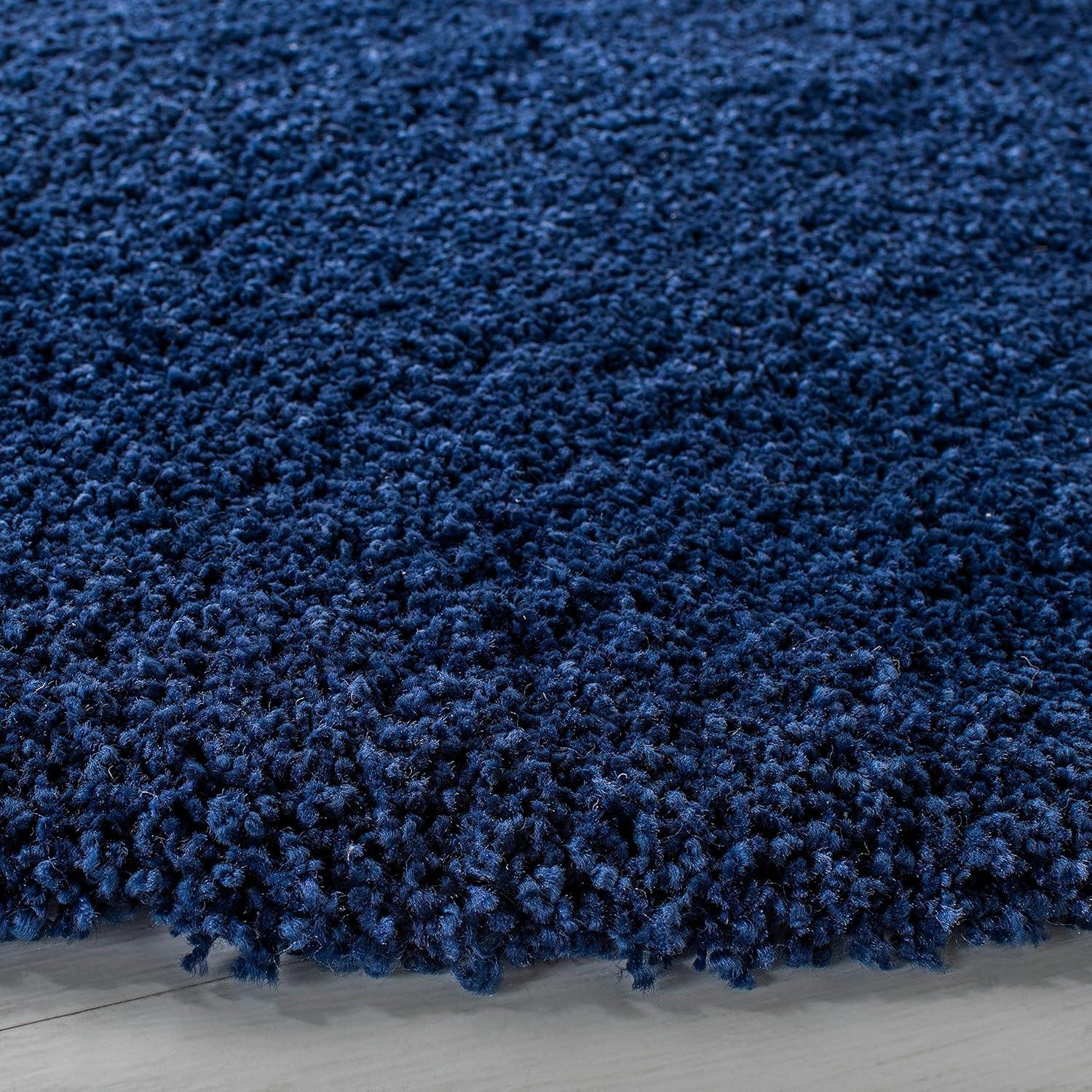 image:imageSAFAVIEH Milan Shag Collection Area Rug 51 x 8 Aqua Blue Solid Design NonShedding amp Easy to Clean Plush Thick Pile Ideal for Living Room Bedroom SG1806060Navy
