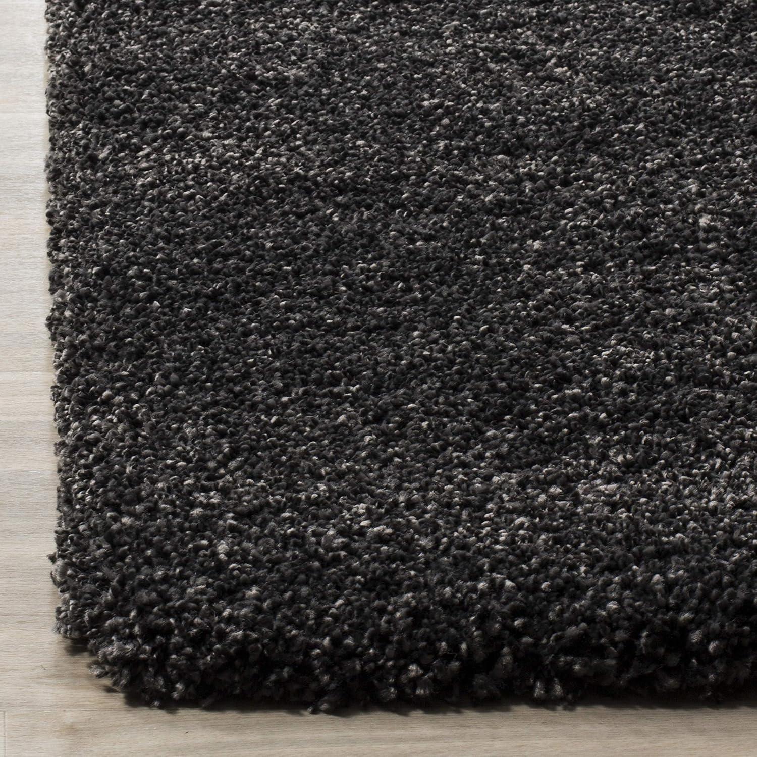 image:imageSAFAVIEH Milan Shag Collection Area Rug 51 x 8 Aqua Blue Solid Design NonShedding amp Easy to Clean Plush Thick Pile Ideal for Living Room Bedroom SG1806060Dark Grey
