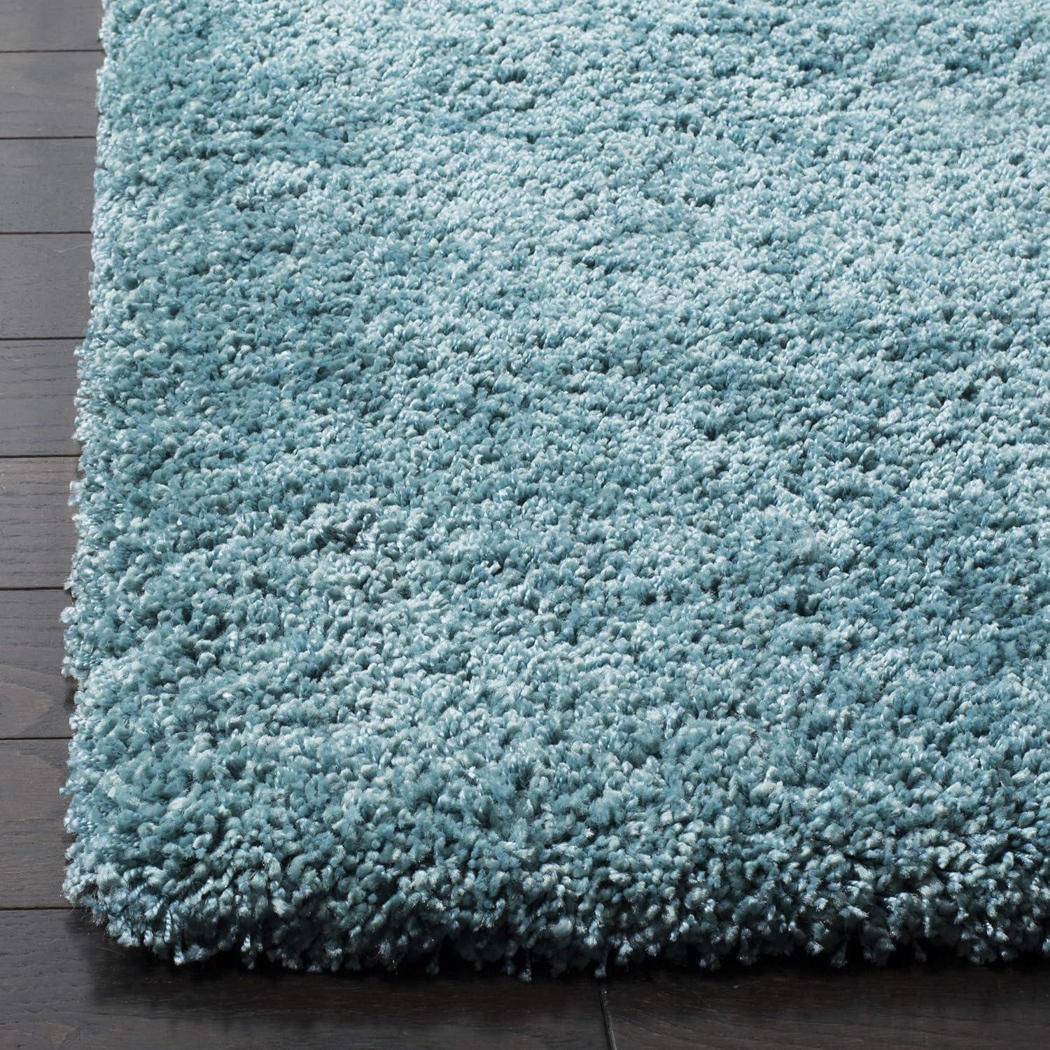 image:imageSAFAVIEH Milan Shag Collection Area Rug 51 x 8 Aqua Blue Solid Design NonShedding amp Easy to Clean Plush Thick Pile Ideal for Living Room Bedroom SG1806060Aqua Blue