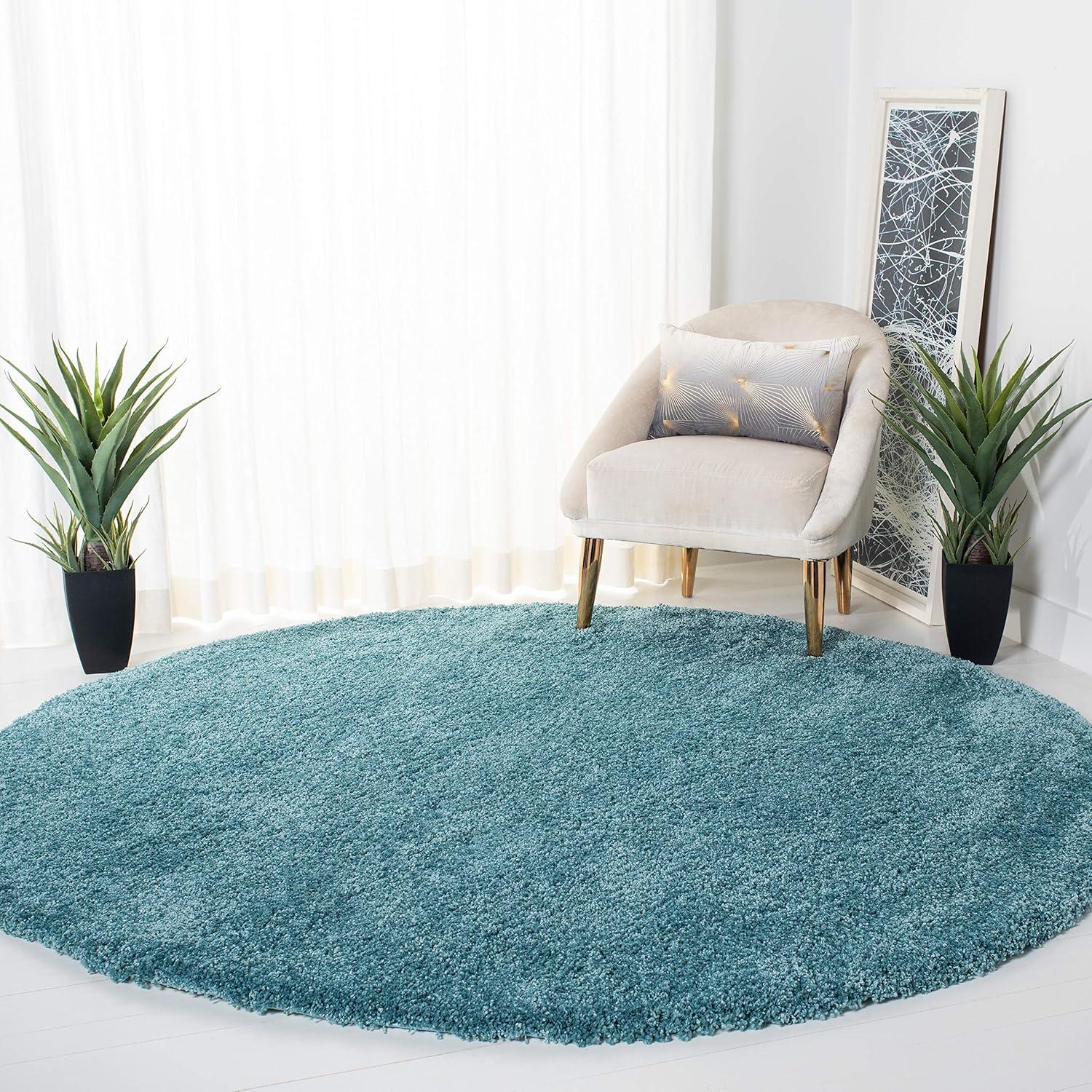image:imageSAFAVIEH Milan Shag Collection Area Rug 51 x 8 Aqua Blue Solid Design NonShedding amp Easy to Clean Plush Thick Pile Ideal for Living Room Bedroom SG1806060Aqua Blue