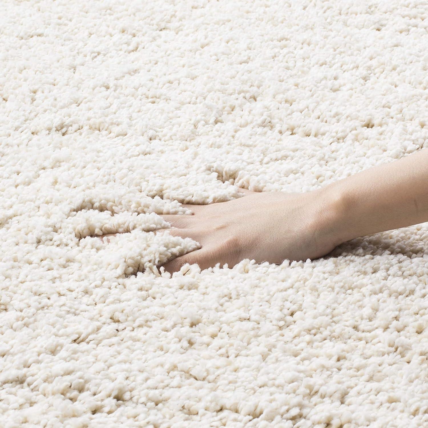 image:imageSAFAVIEH Milan Shag Collection Area Rug 51 x 8 Aqua Blue Solid Design NonShedding amp Easy to Clean Plush Thick Pile Ideal for Living Room Bedroom SG1806060Ivory