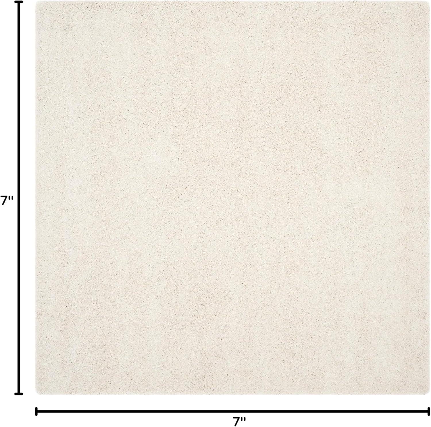 image:imageSAFAVIEH Milan Shag Collection Area Rug 51 x 8 Aqua Blue Solid Design NonShedding amp Easy to Clean Plush Thick Pile Ideal for Living Room Bedroom SG1806060Ivory