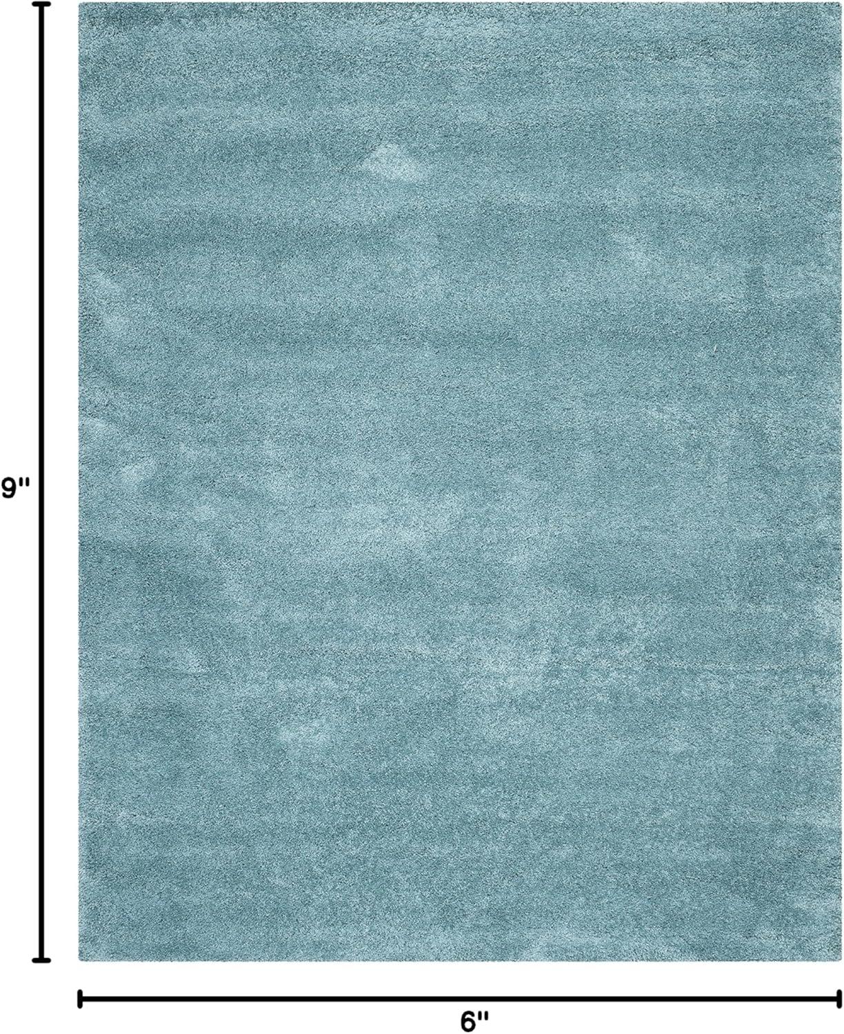 image:imageSAFAVIEH Milan Shag Collection Area Rug 51 x 8 Aqua Blue Solid Design NonShedding amp Easy to Clean Plush Thick Pile Ideal for Living Room Bedroom SG1806060Aqua Blue