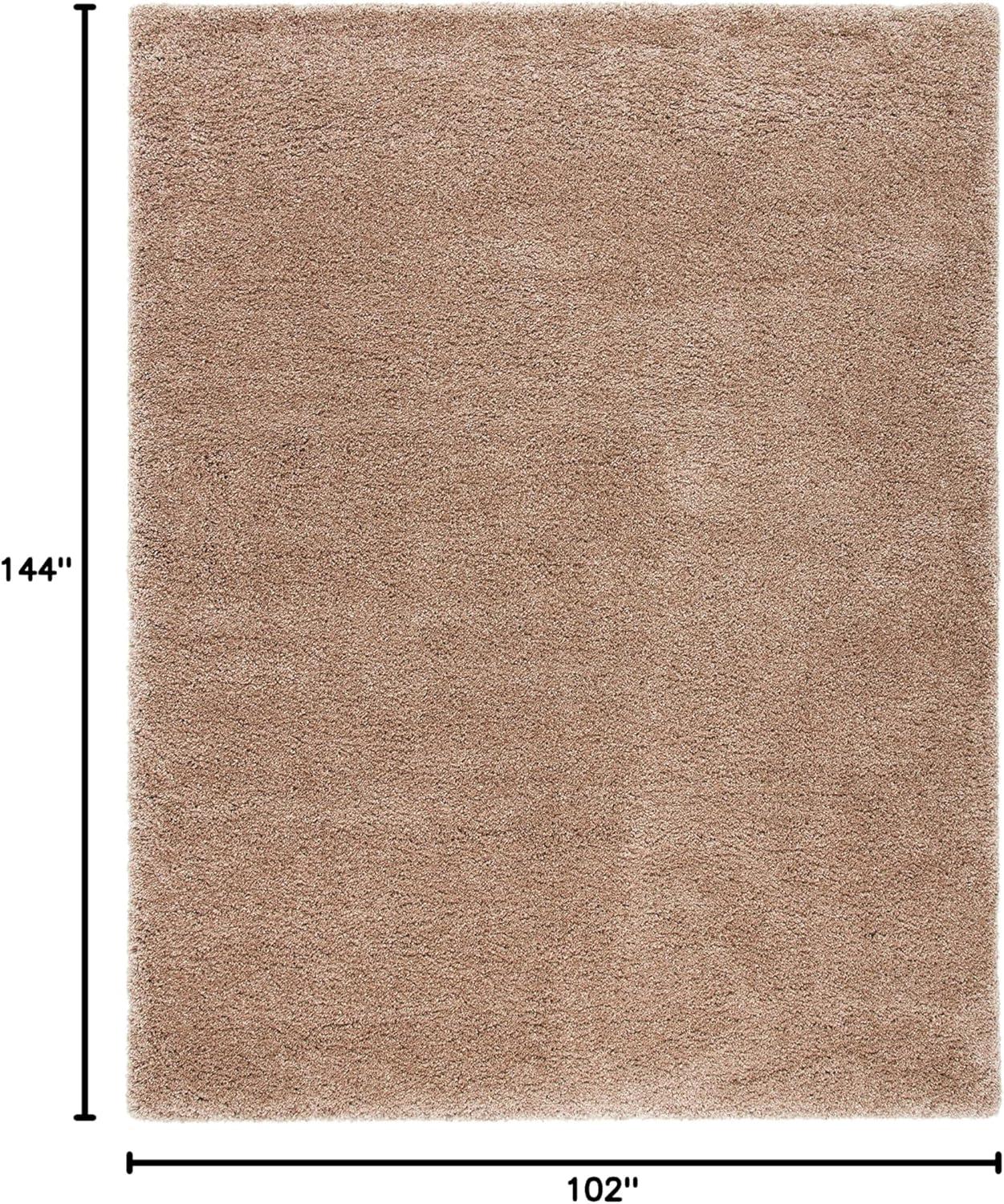 image:imageSAFAVIEH Milan Shag Collection Area Rug 51 x 8 Aqua Blue Solid Design NonShedding amp Easy to Clean Plush Thick Pile Ideal for Living Room Bedroom SG1806060Dark Beige