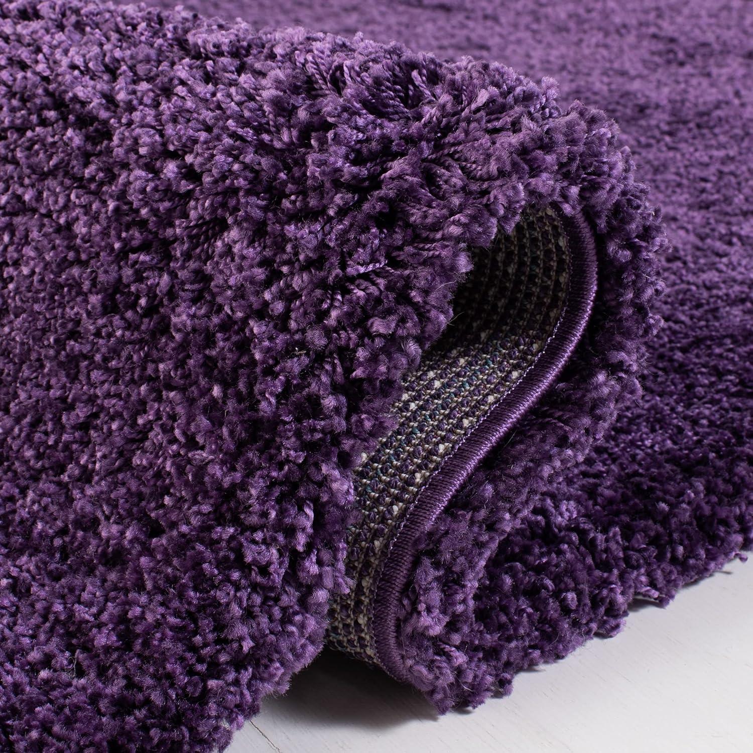 image:imageSAFAVIEH Milan Shag Collection Area Rug 51 x 8 Aqua Blue Solid Design NonShedding amp Easy to Clean Plush Thick Pile Ideal for Living Room Bedroom SG1806060Purple