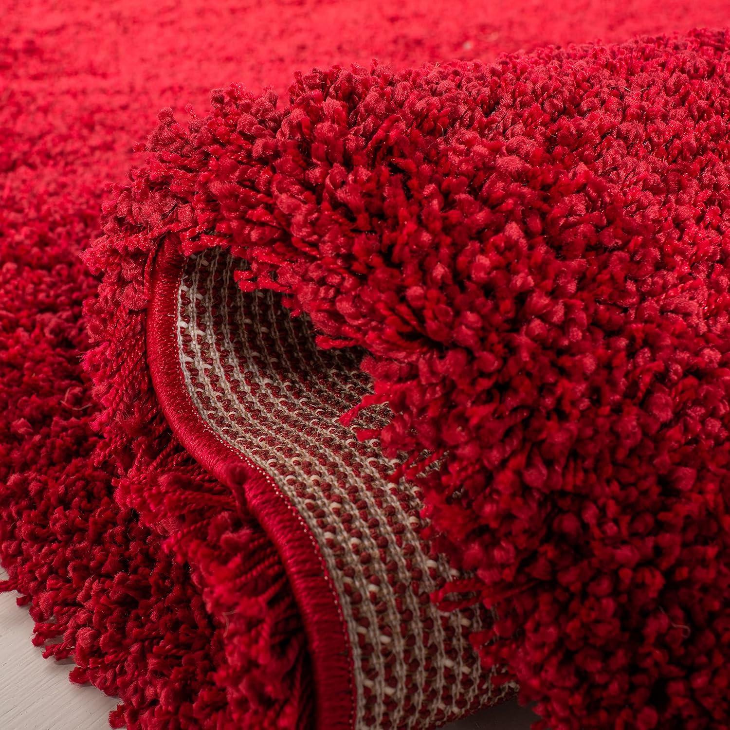 image:imageSAFAVIEH Milan Shag Collection Area Rug 51 x 8 Aqua Blue Solid Design NonShedding amp Easy to Clean Plush Thick Pile Ideal for Living Room Bedroom SG1806060Red
