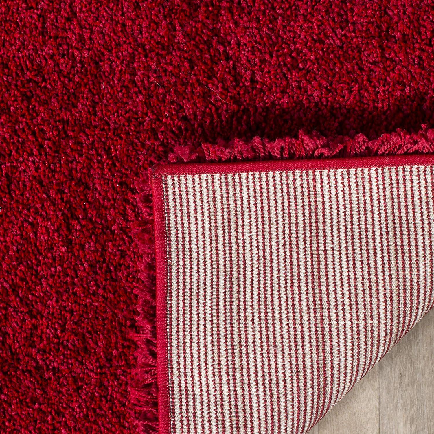 image:imageSAFAVIEH Milan Shag Collection Area Rug 51 x 8 Aqua Blue Solid Design NonShedding amp Easy to Clean Plush Thick Pile Ideal for Living Room Bedroom SG1806060Red