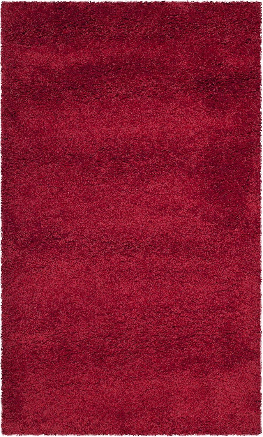 image:imageSAFAVIEH Milan Shag Collection Area Rug 51 x 8 Aqua Blue Solid Design NonShedding amp Easy to Clean Plush Thick Pile Ideal for Living Room Bedroom SG1806060Red