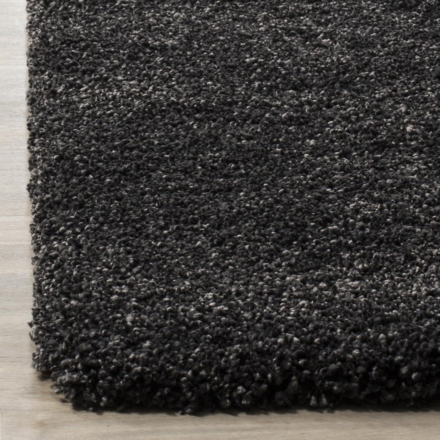 image:imageSAFAVIEH Milan Shag Collection Area Rug 51 x 8 Aqua Blue Solid Design NonShedding amp Easy to Clean Plush Thick Pile Ideal for Living Room Bedroom SG1806060Dark Grey