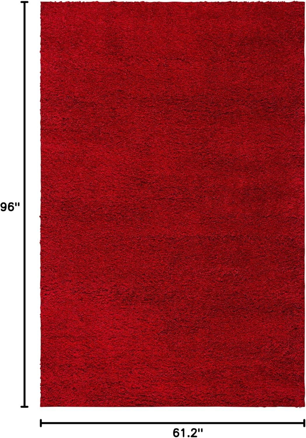 image:imageSAFAVIEH Milan Shag Collection Area Rug 51 x 8 Aqua Blue Solid Design NonShedding amp Easy to Clean Plush Thick Pile Ideal for Living Room Bedroom SG1806060Red