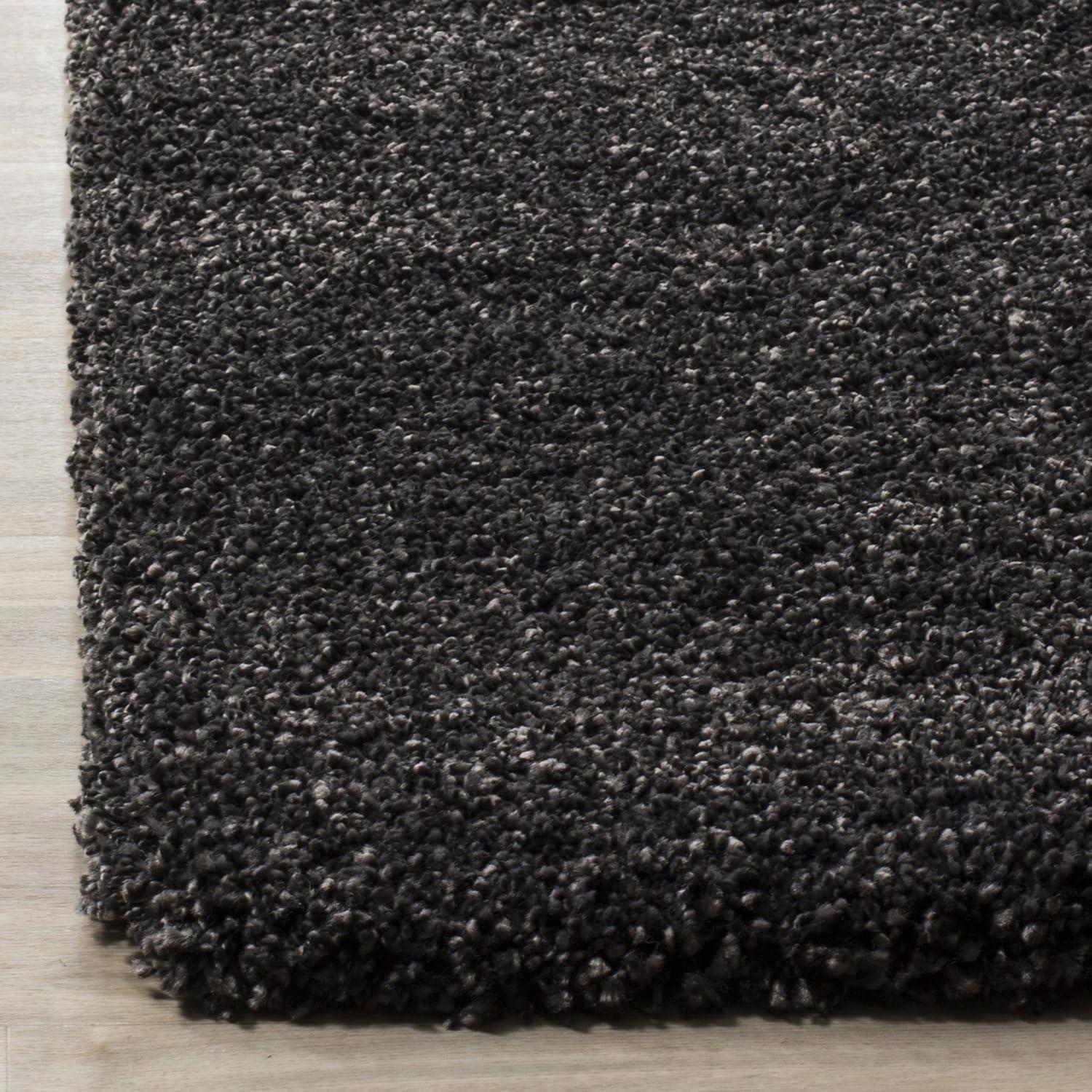 image:imageSAFAVIEH Milan Shag Collection Area Rug 51 x 8 Aqua Blue Solid Design NonShedding amp Easy to Clean Plush Thick Pile Ideal for Living Room Bedroom SG1806060Dark Grey