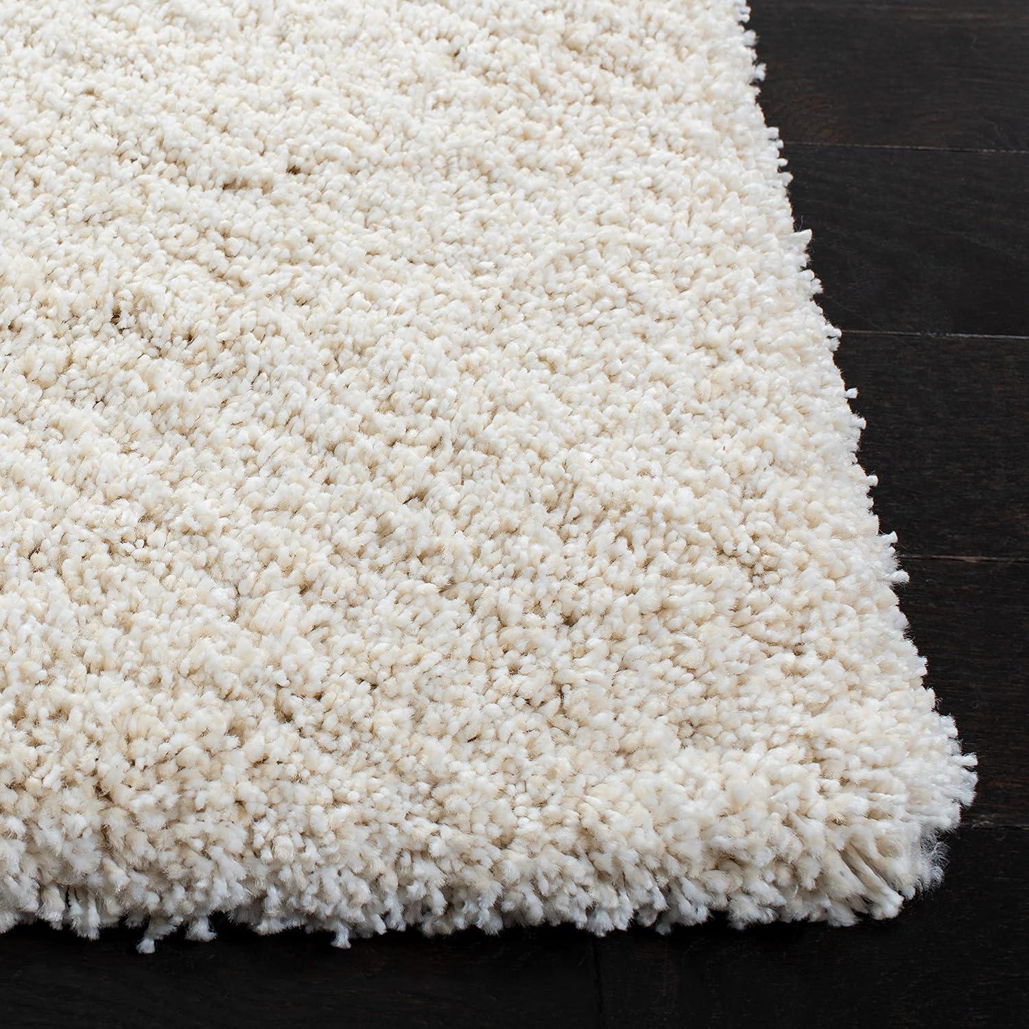 image:imageSAFAVIEH Milan Shag Collection Area Rug 51 x 8 Aqua Blue Solid Design NonShedding amp Easy to Clean Plush Thick Pile Ideal for Living Room Bedroom SG1806060Ivory