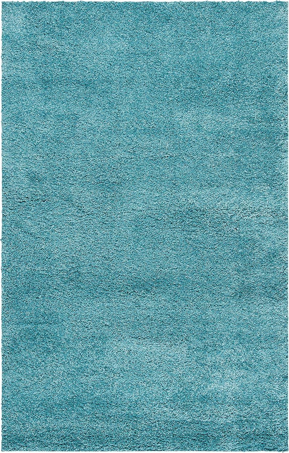image:imageSAFAVIEH Milan Shag Collection Area Rug 51 x 8 Aqua Blue Solid Design NonShedding amp Easy to Clean Plush Thick Pile Ideal for Living Room Bedroom SG1806060Aqua Blue