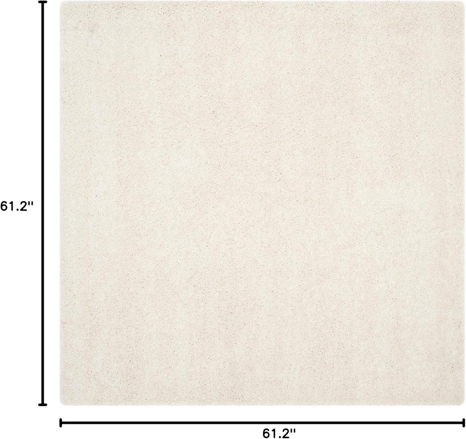 image:imageSAFAVIEH Milan Shag Collection Area Rug 51 x 8 Aqua Blue Solid Design NonShedding amp Easy to Clean Plush Thick Pile Ideal for Living Room Bedroom SG1806060Ivory