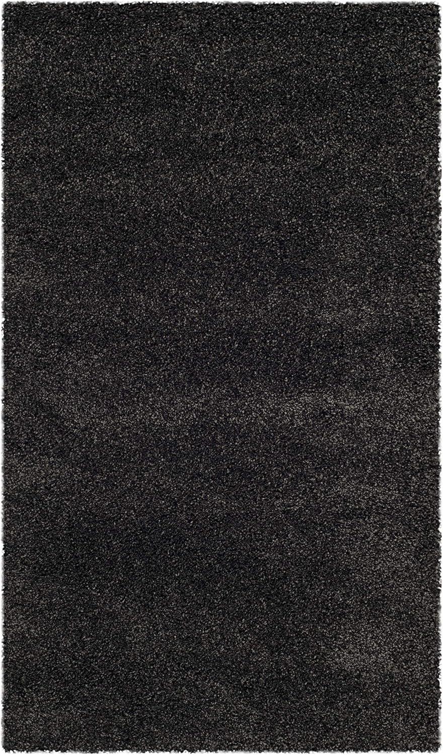 image:imageSAFAVIEH Milan Shag Collection Area Rug 51 x 8 Aqua Blue Solid Design NonShedding amp Easy to Clean Plush Thick Pile Ideal for Living Room Bedroom SG1806060Dark Grey