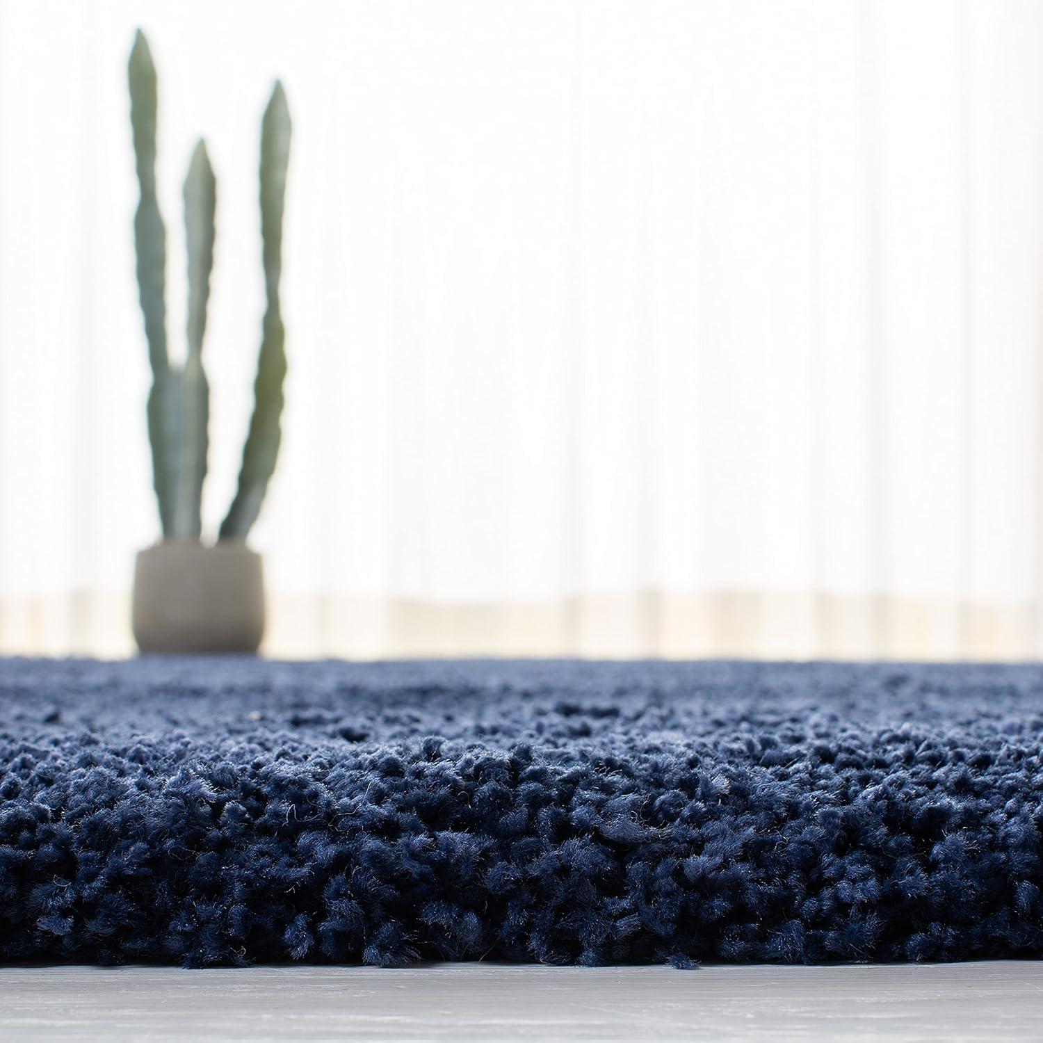 image:imageSAFAVIEH Milan Shag Collection Area Rug 51 x 8 Aqua Blue Solid Design NonShedding amp Easy to Clean Plush Thick Pile Ideal for Living Room Bedroom SG1806060Navy