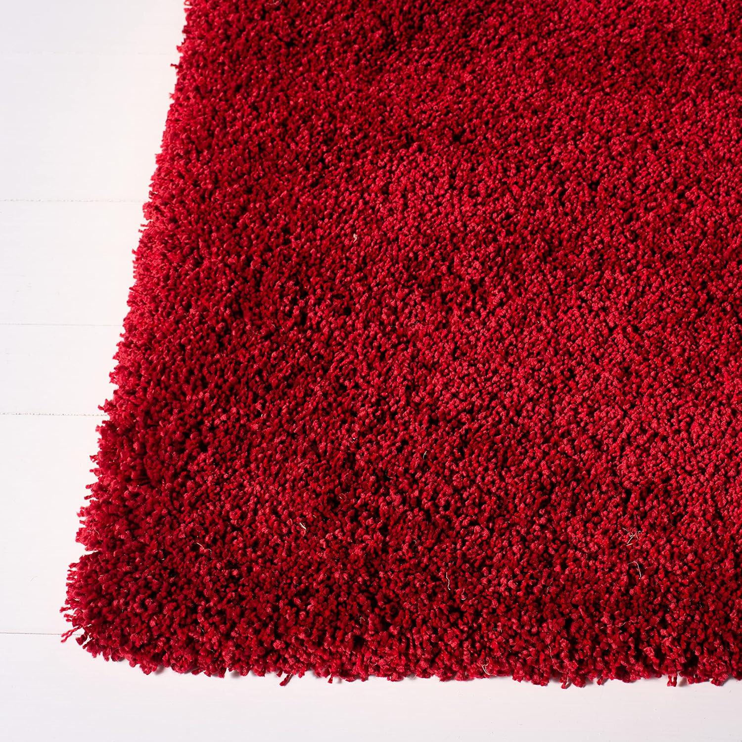 image:imageSAFAVIEH Milan Shag Collection Area Rug 51 x 8 Aqua Blue Solid Design NonShedding amp Easy to Clean Plush Thick Pile Ideal for Living Room Bedroom SG1806060Red