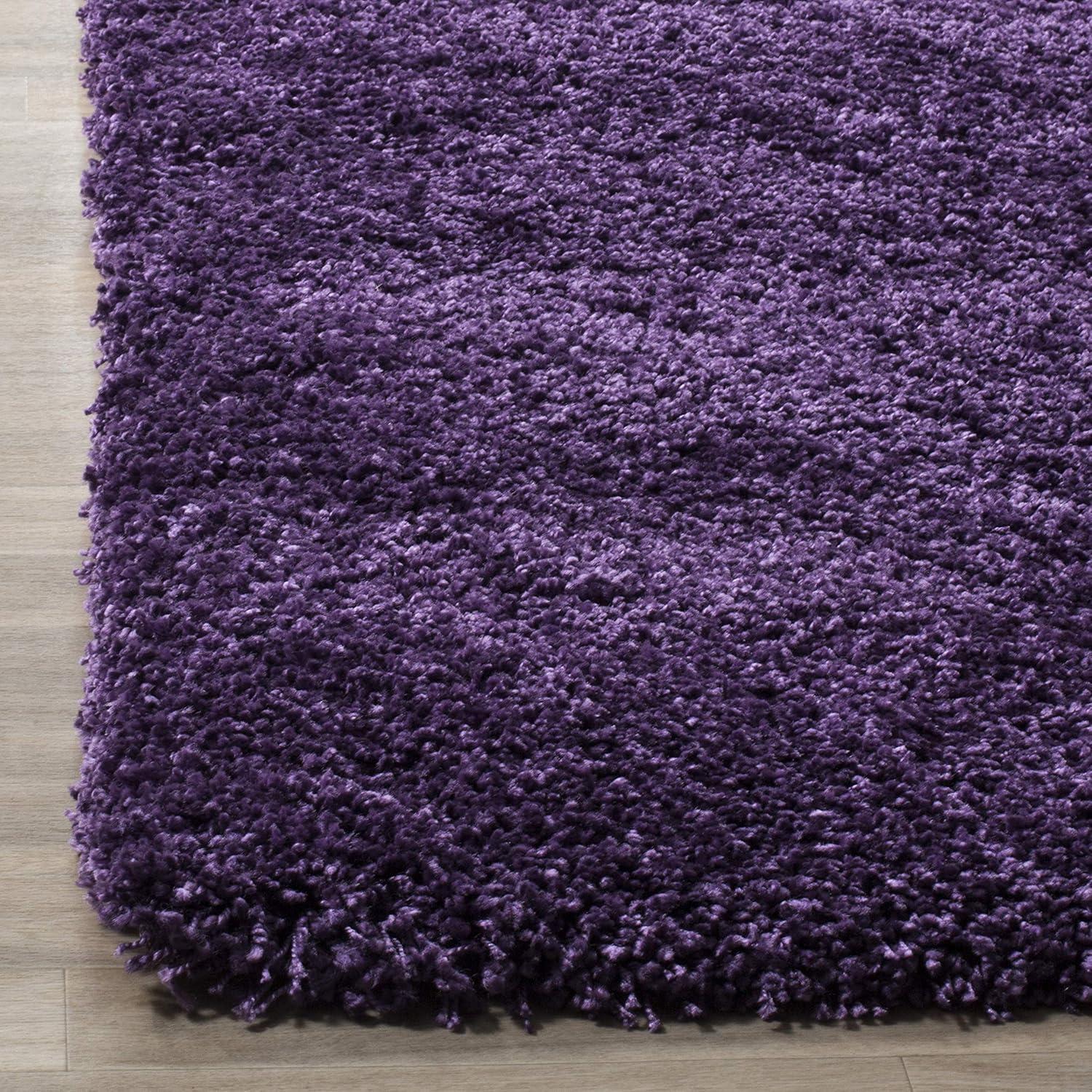 image:imageSAFAVIEH Milan Shag Collection Area Rug 51 x 8 Aqua Blue Solid Design NonShedding amp Easy to Clean Plush Thick Pile Ideal for Living Room Bedroom SG1806060Purple