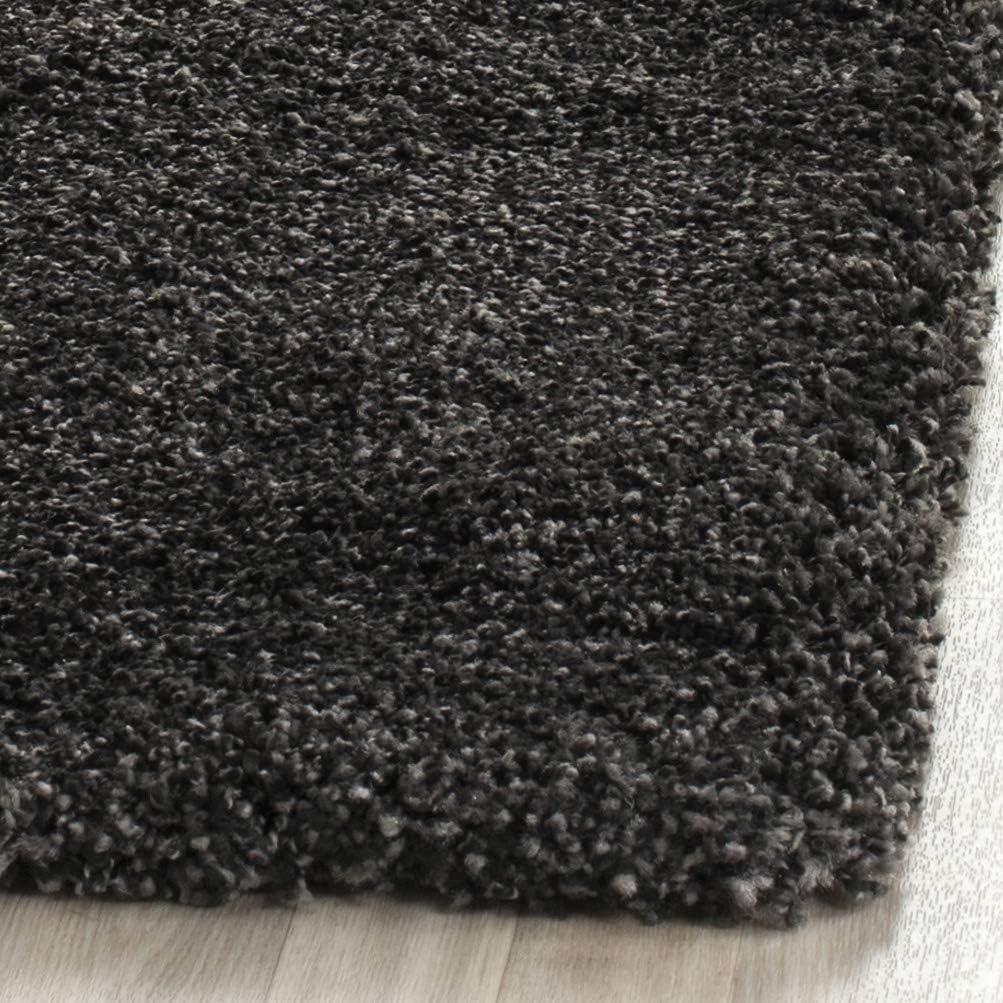 image:imageSAFAVIEH Milan Shag Collection Area Rug 51 x 8 Aqua Blue Solid Design NonShedding amp Easy to Clean Plush Thick Pile Ideal for Living Room Bedroom SG1806060Dark Grey