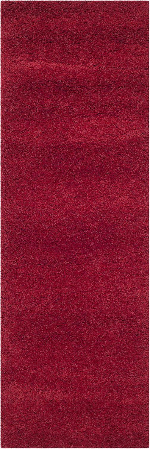 image:imageSAFAVIEH Milan Shag Collection Area Rug 51 x 8 Aqua Blue Solid Design NonShedding amp Easy to Clean Plush Thick Pile Ideal for Living Room Bedroom SG1806060Red