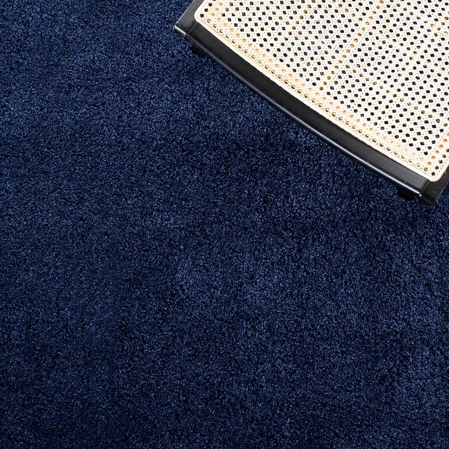 image:imageSAFAVIEH Milan Shag Collection Area Rug 51 x 8 Aqua Blue Solid Design NonShedding amp Easy to Clean Plush Thick Pile Ideal for Living Room Bedroom SG1806060Navy
