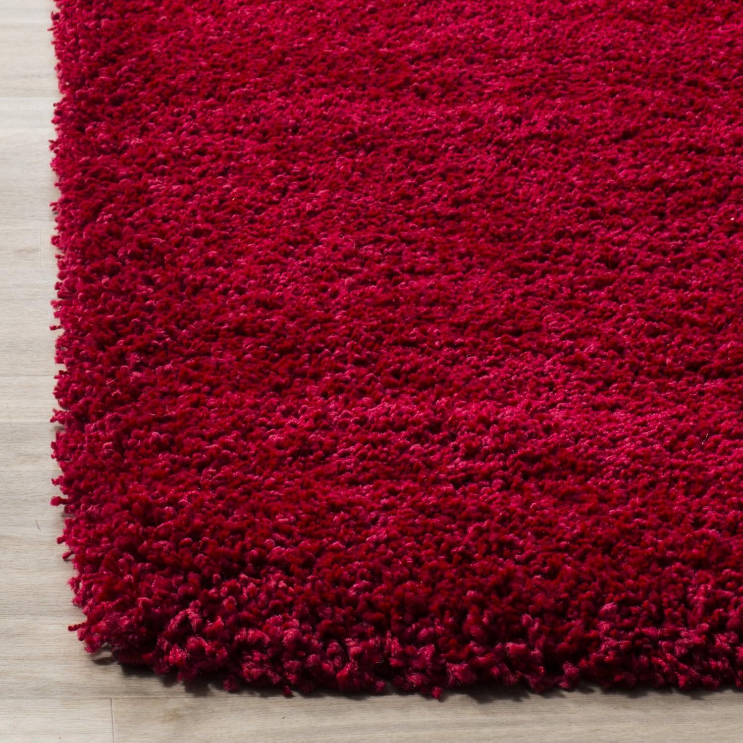 image:imageSAFAVIEH Milan Shag Collection Area Rug 51 x 8 Aqua Blue Solid Design NonShedding amp Easy to Clean Plush Thick Pile Ideal for Living Room Bedroom SG1806060Red